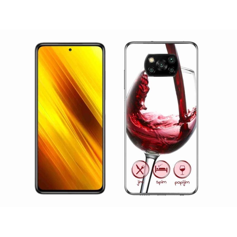 Gél tok mmCase a Xiaomi Poco X3 Pro számára - borospohár piros