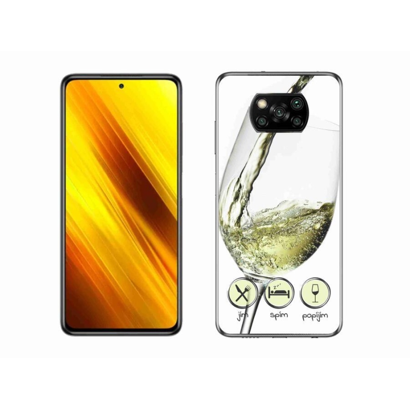 Gél tok mmCase a Xiaomi Poco X3-hoz - borospohár fehér
