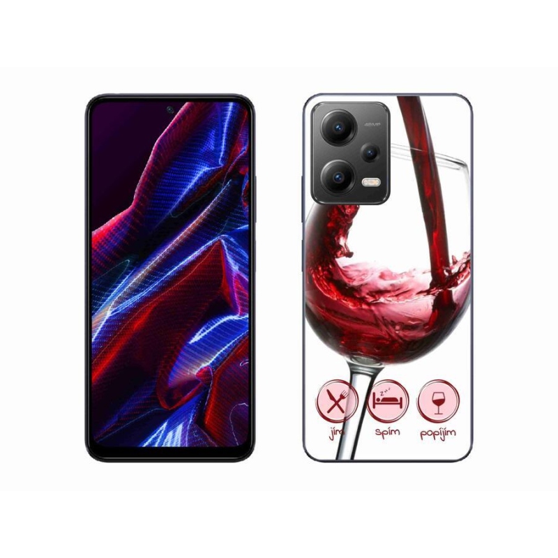 Gél tok mmCase a Xiaomi Poco X5 5G-hez - borospohár piros