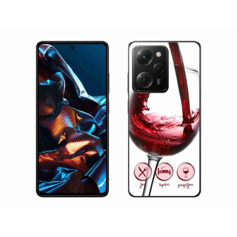 Gél tok mmCase a Xiaomi Poco X5 Pro 5G-hez - borospohár piros