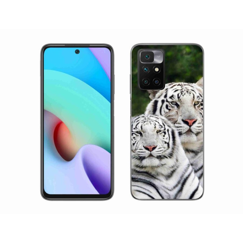Gél tok mmCase a Xiaomi Redmi 10/Redmi 10 (2022) számára - fehér tigrisek