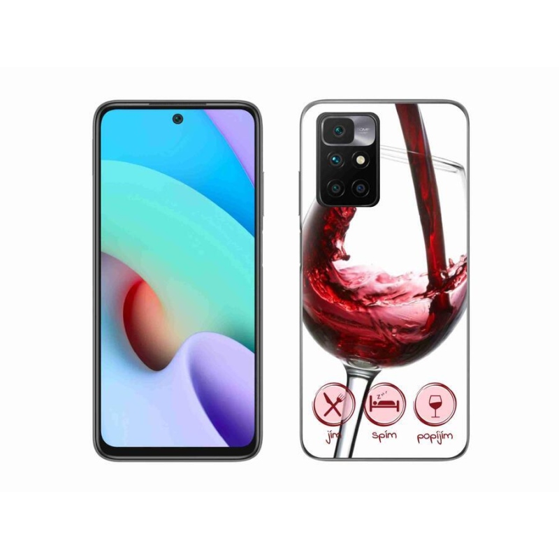 Gél tok mmCase a Xiaomi Redmi 10/Redmi 10 (2022) - borospohár piros