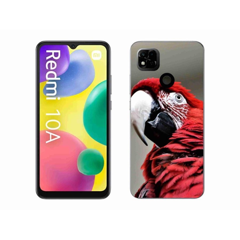 Gél tok mmCase a Xiaomi Redmi 10A számára - papagáj ara piros