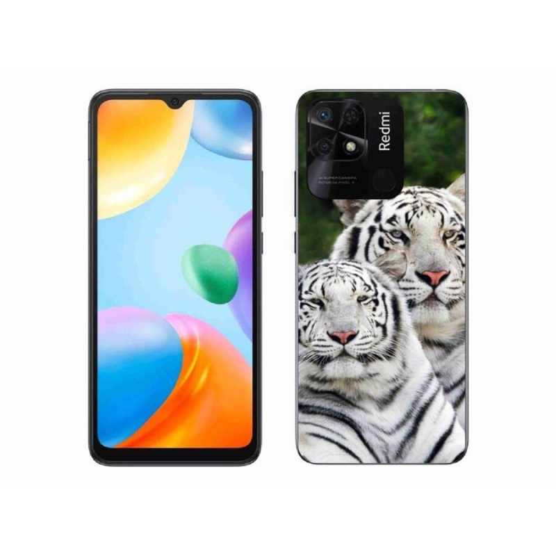 Gél tok mmCase a Xiaomi Redmi 10C-hez - fehér tigrisek