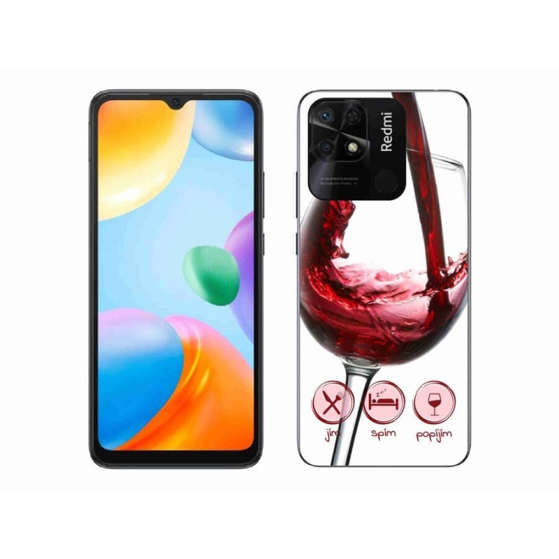 Gél tok mmCase a Xiaomi Redmi 10C-hez - borospohár piros