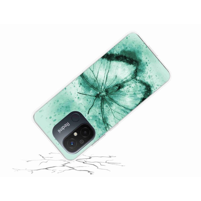 Gél tok mmCase a Xiaomi Redmi 12C-hez - zöld pillangó