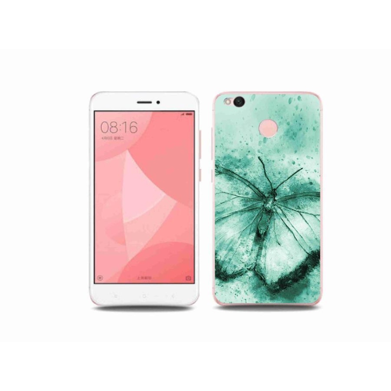 Gél tok mmCase a Xiaomi Redmi 4X-hez - zöld pillangó
