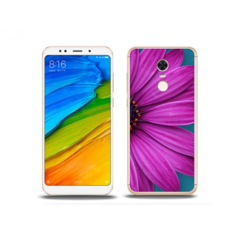 Gél tok mmCase a Xiaomi Redmi 5 Plus készülékhez - lila százszorszép