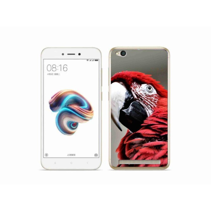 Gél tok mmCase a Xiaomi Redmi 5A számára - papagáj ara piros