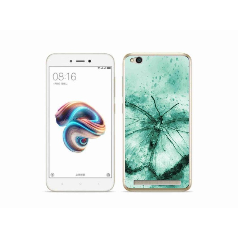 Gél tok mmCase a Xiaomi Redmi 5A számára - zöld pillangó