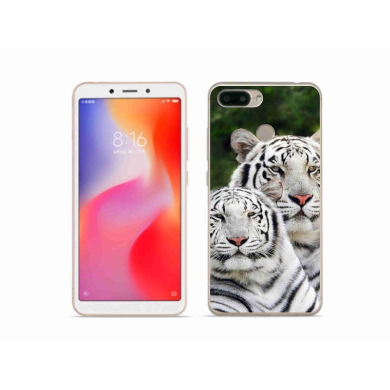 Gél tok mmCase a Xiaomi Redmi 6-hoz - fehér tigrisek