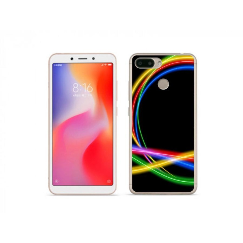 Gél tok mmCase a Xiaomi Redmi 6 számára - neon karikák