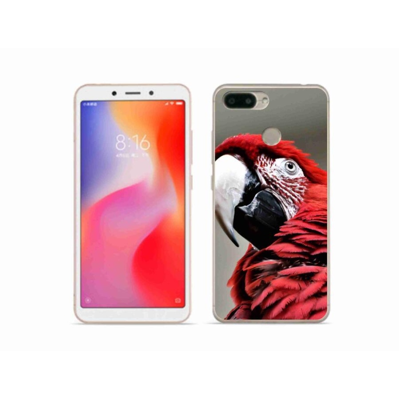 Gél tok mmCase a Xiaomi Redmi 6-hoz - papagáj ara piros