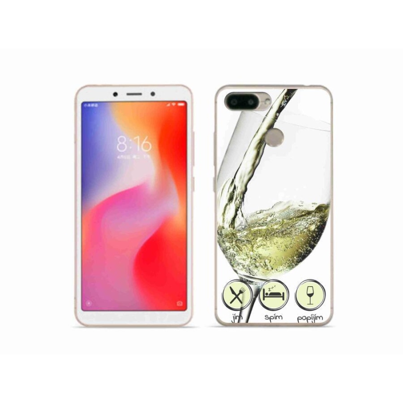 Gél tok mmCase a Xiaomi Redmi 6-hoz - borospohár fehér