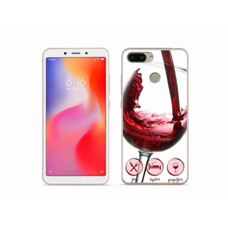Gél tok mmCase a Xiaomi Redmi 6-hoz - borospohár piros