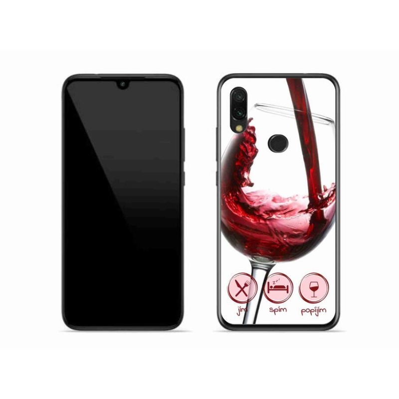 Gél tok mmCase a Xiaomi Redmi 7-hez - borospohár piros