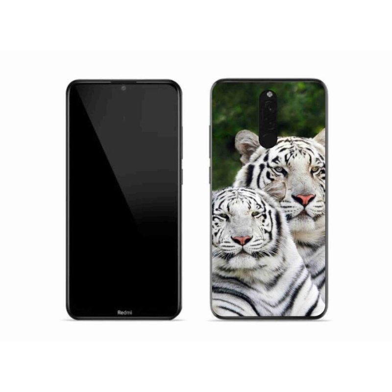 Gél tok mmCase a Xiaomi Redmi 8-hoz - fehér tigrisek