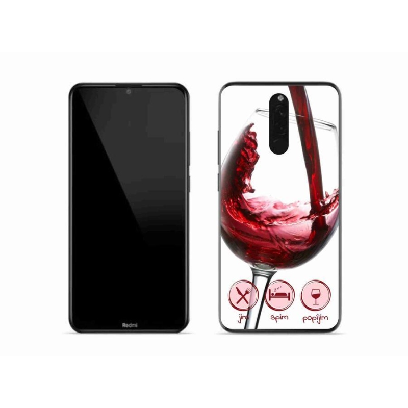 Gél tok mmCase a Xiaomi Redmi 8-hoz - borospohár piros