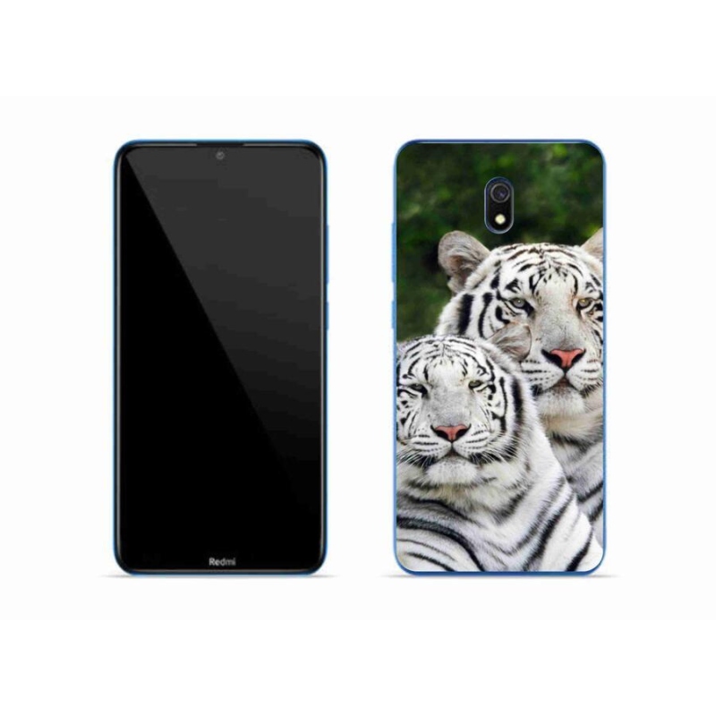 Gél tok mmCase a Xiaomi Redmi 8A számára - fehér tigrisek