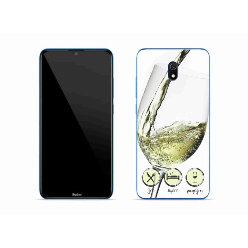 Gél tok mmCase a Xiaomi Redmi 8A számára - borospohár fehér