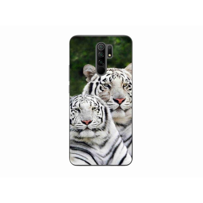 Gél tok mmCase a Xiaomi Redmi 9-hez - fehér tigrisek