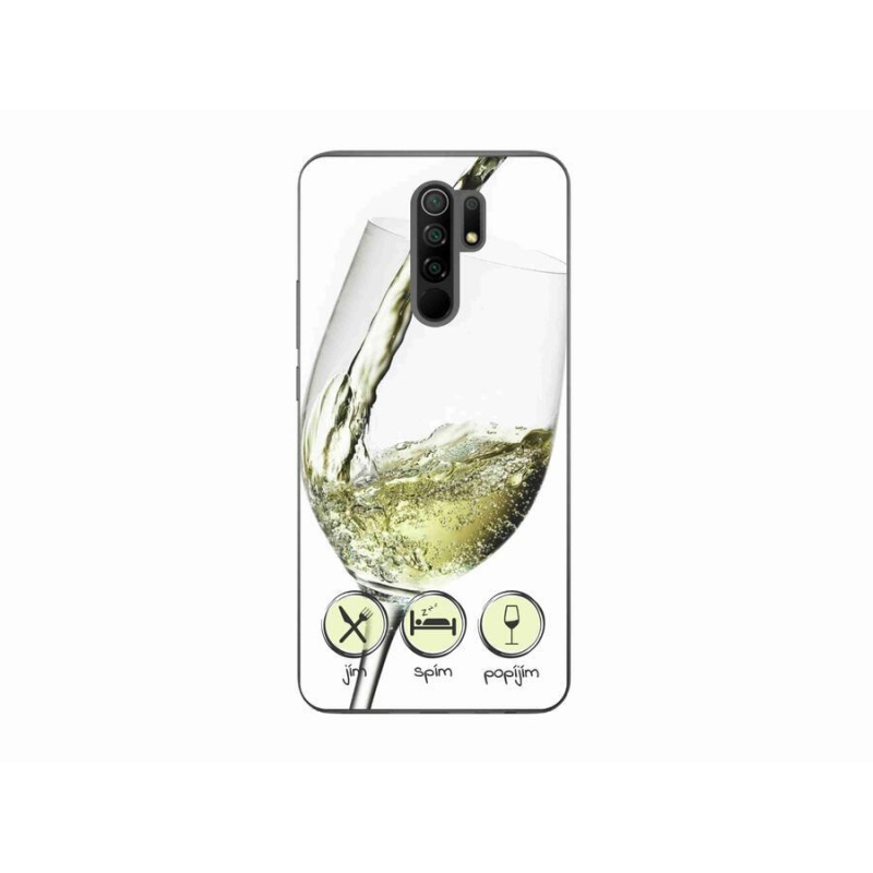 Gél tok mmCase a Xiaomi Redmi 9-hez - borospohár fehér