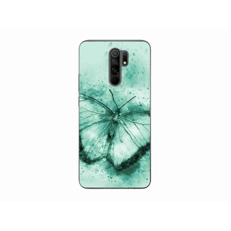 Gél tok mmCase a Xiaomi Redmi 9-hez - zöld pillangó