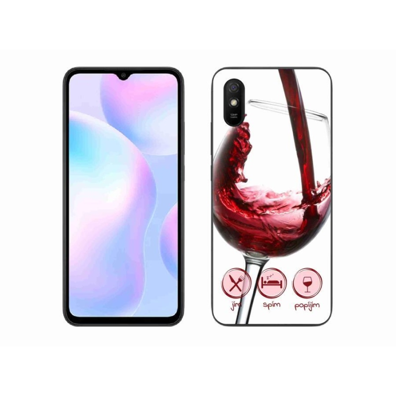Gél tok mmCase a Xiaomi Redmi 9A-hoz - borospohár piros