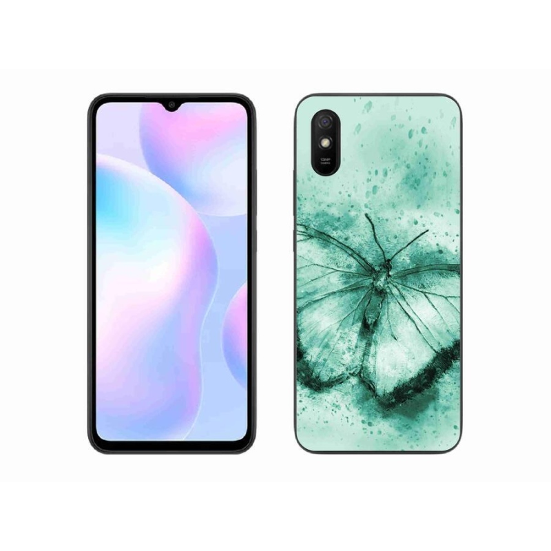 Gél tok mmCase a Xiaomi Redmi 9AT-hoz - zöld pillangó