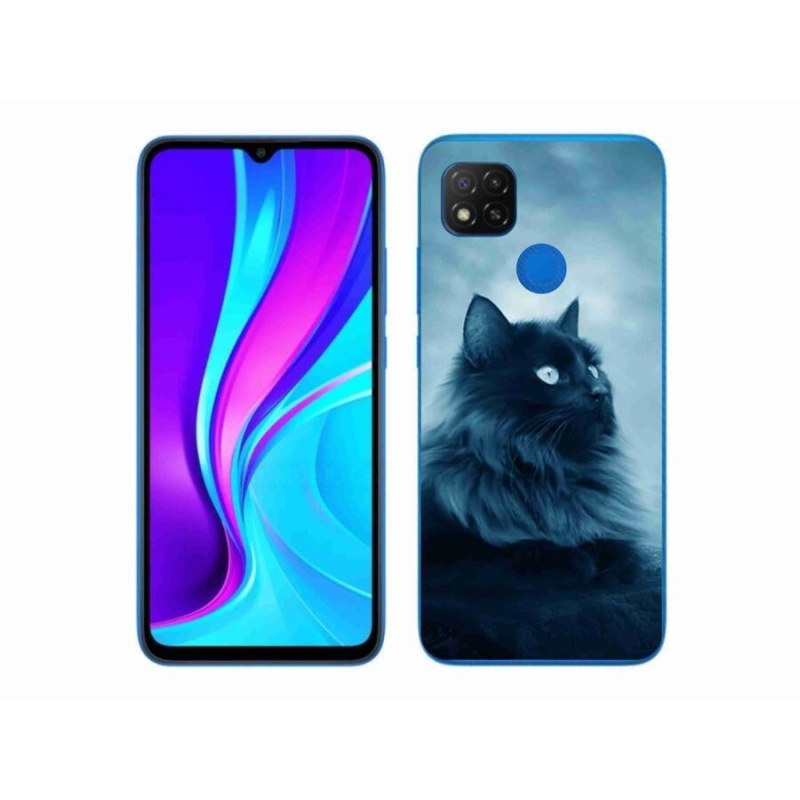 Gél tok mmCase a Xiaomi Redmi 9C-hez - fekete macska 1