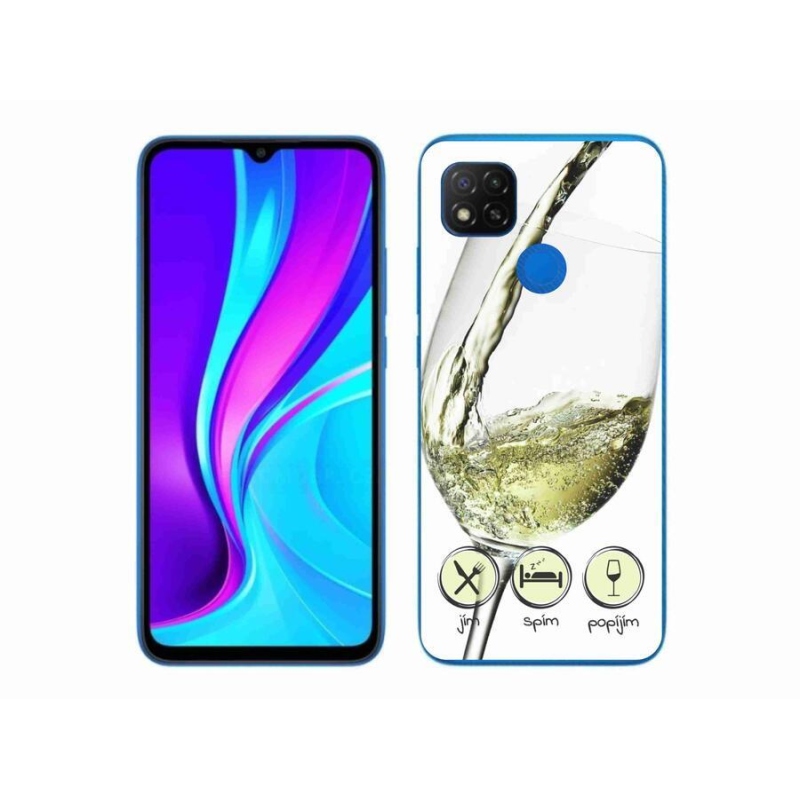 Gél tok mmCase a Xiaomi Redmi 9C-hez - borospohár fehér