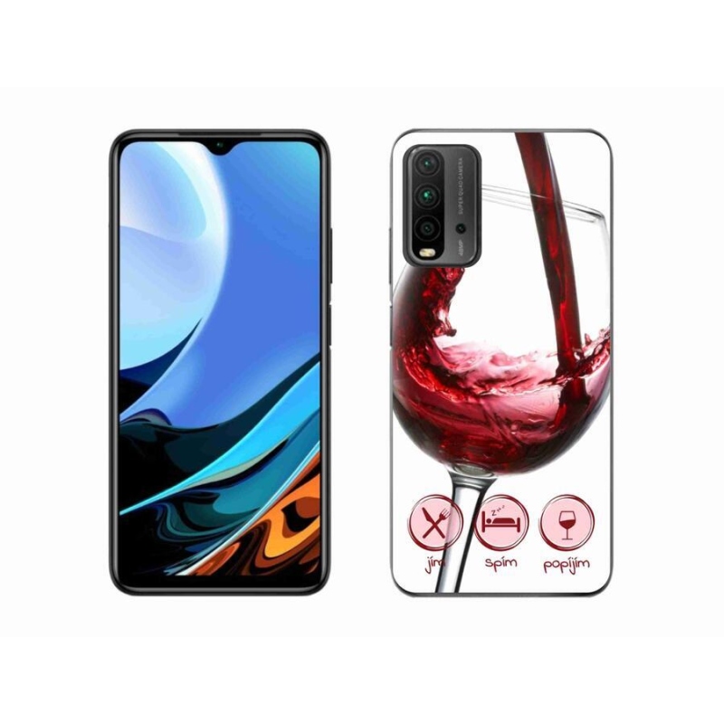 Gél tok mmCase a Xiaomi Redmi 9T-hez - borospohár piros