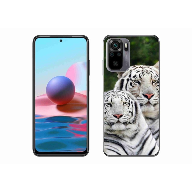 Gél tok mmCase a Xiaomi Redmi Note 10 4G-hez - fehér tigrisek