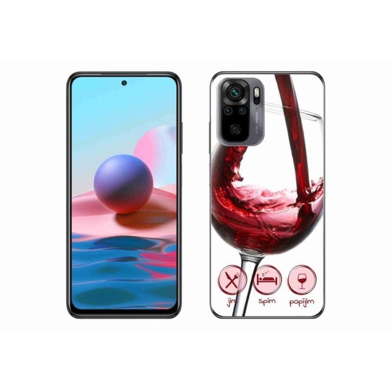 Gél tok mmCase a Xiaomi Redmi Note 10 4G-hez - borospohár piros