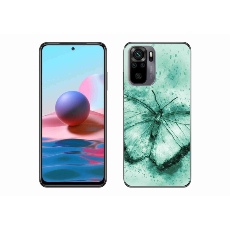Gél tok mmCase a Xiaomi Redmi Note 10 4G készülékhez - zöld pillangó