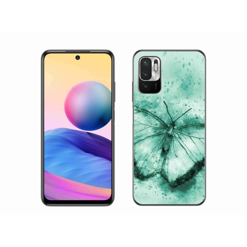 Gél tok mmCase a Xiaomi Redmi Note 10 5G-hez - zöld pillangó