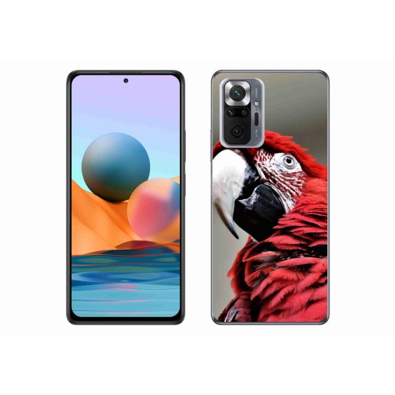 Gél tok mmCase a Xiaomi Redmi Note 10 Pro készülékhez - papagáj ara piros