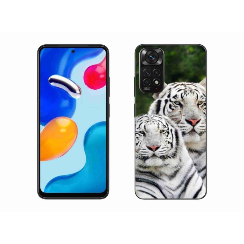 Gél tok mmCase a Xiaomi Redmi Note 11 4G-hez - fehér tigrisek