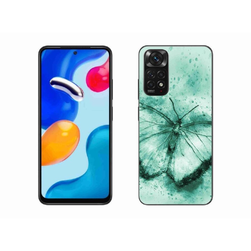Gél tok mmCase a Xiaomi Redmi Note 11 4G-hez - zöld pillangó