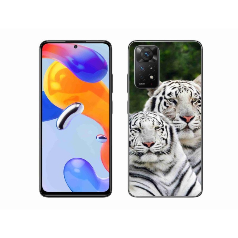 Gél tok mmCase a Xiaomi Redmi Note 11 Pro 4G/5G-hez - fehér tigrisek