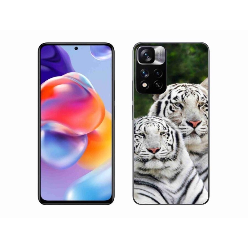 Gél tok mmCase a Xiaomi Redmi Note 11 Pro+ 5G számára - fehér tigrisek
