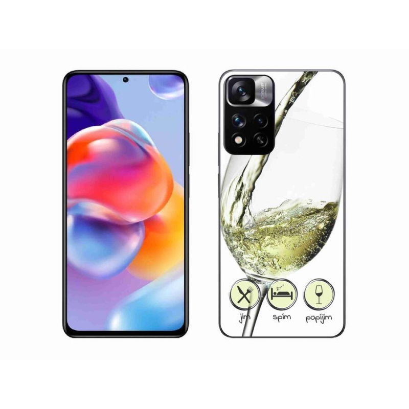 Gél tok mmCase a Xiaomi Redmi Note 11 Pro+ 5G-hez - borospohár fehér