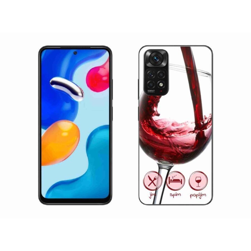 Gél tok mmCase a Xiaomi Redmi Note 11S 4G-hez - borospohár piros