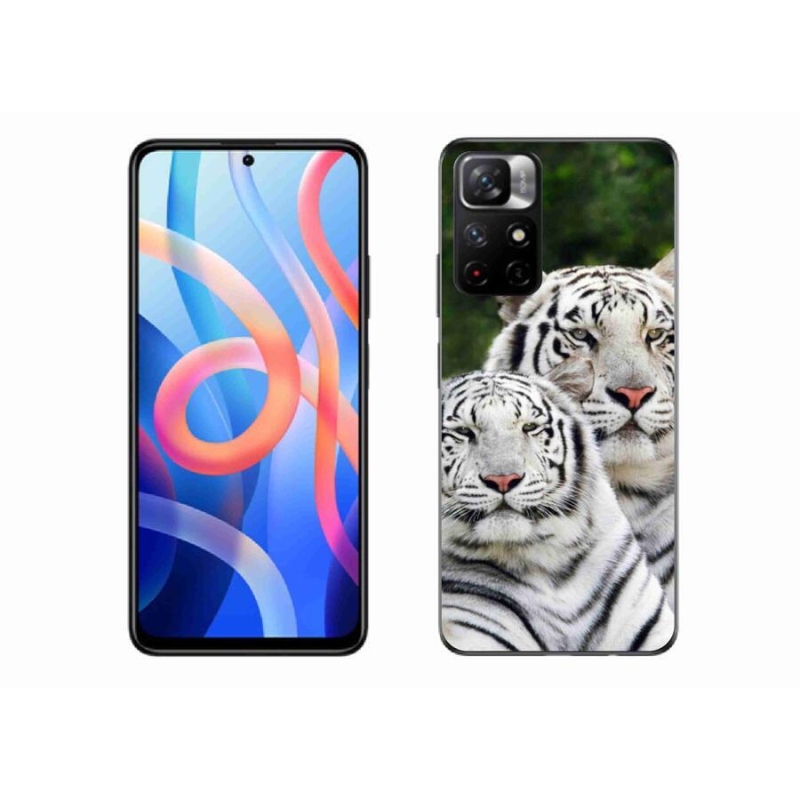 Gél tok mmCase a Xiaomi Redmi Note 11S 5G-hez - fehér tigrisek