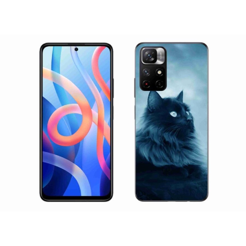 Gél tok mmCase a Xiaomi Redmi Note 11S 5G-hez - fekete macska 1