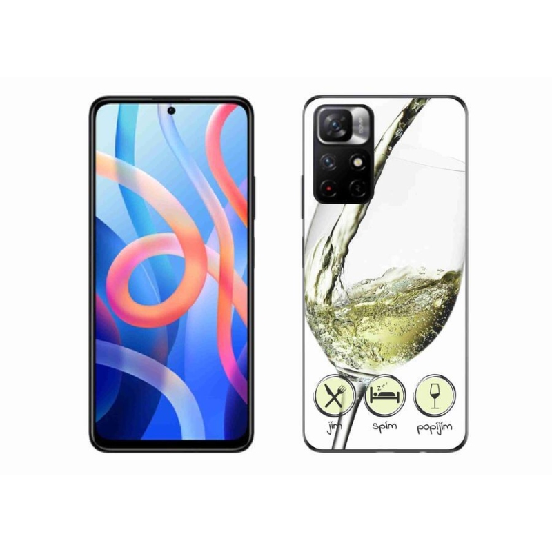Gél tok mmCase a Xiaomi Redmi Note 11S 5G számára - pohár bor fehér