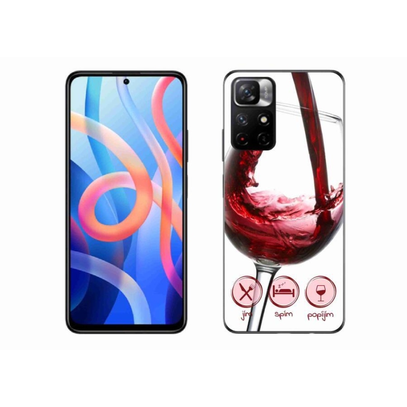 Gél tok mmCase a Xiaomi Redmi Note 11S 5G-hez - borospohár piros