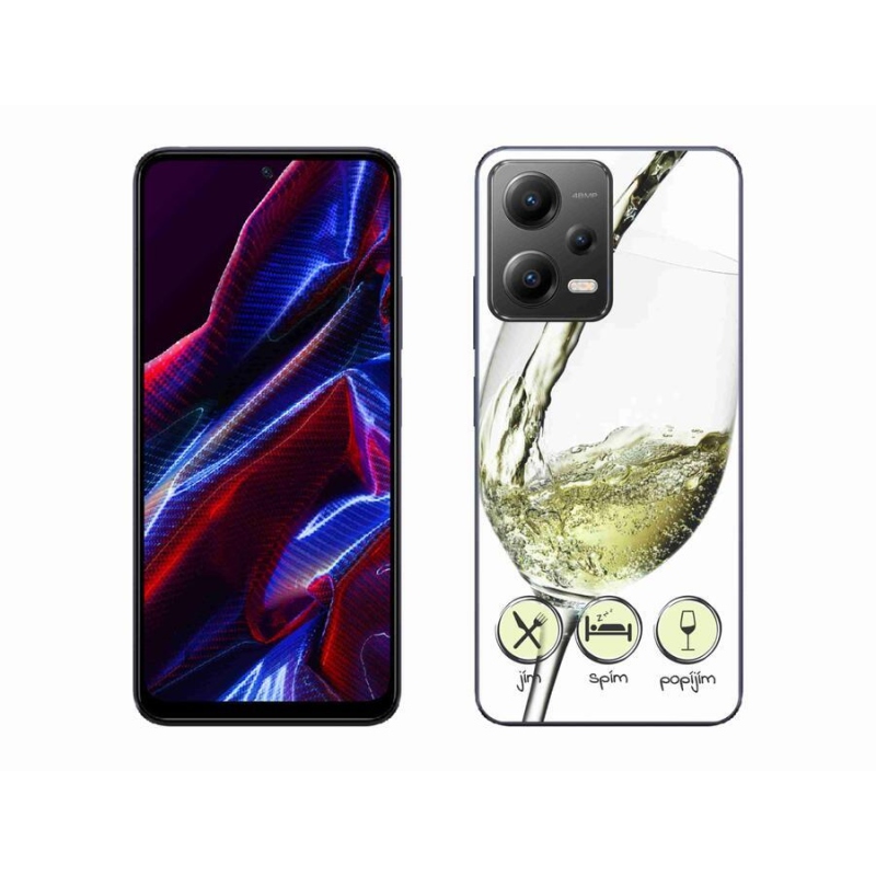 Gél tok mmCase a Xiaomi Redmi Note 12 5G-hez - borospohár fehér