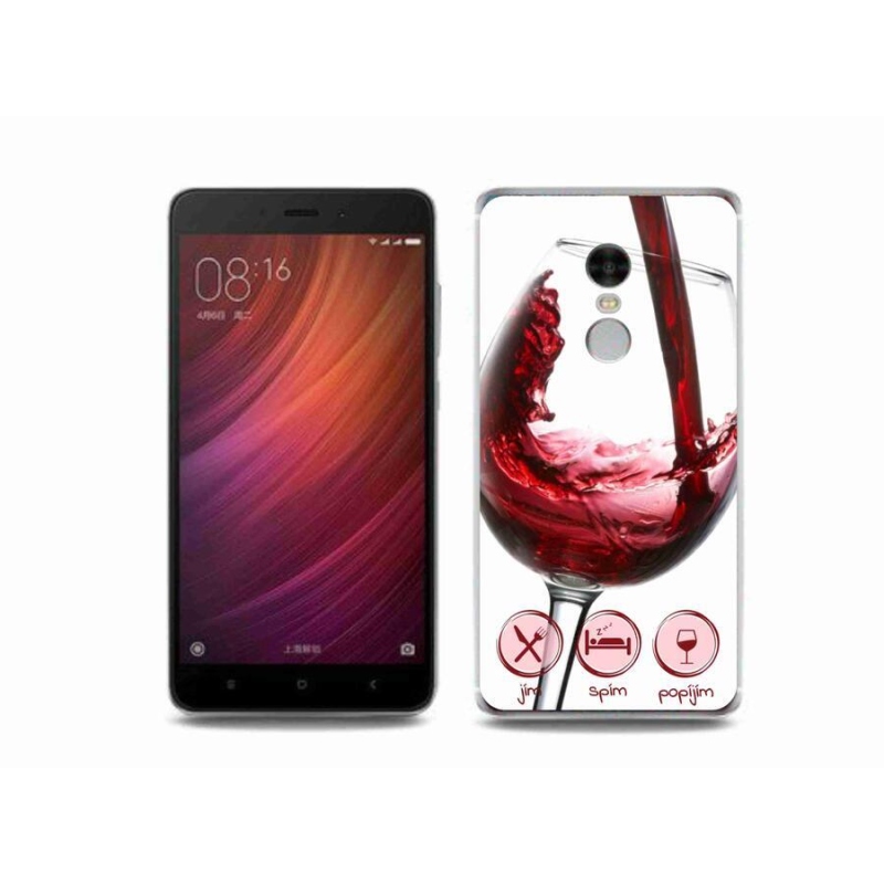 Gél tok mmCase a Xiaomi Redmi Note 4 készülékhez - borospohár piros