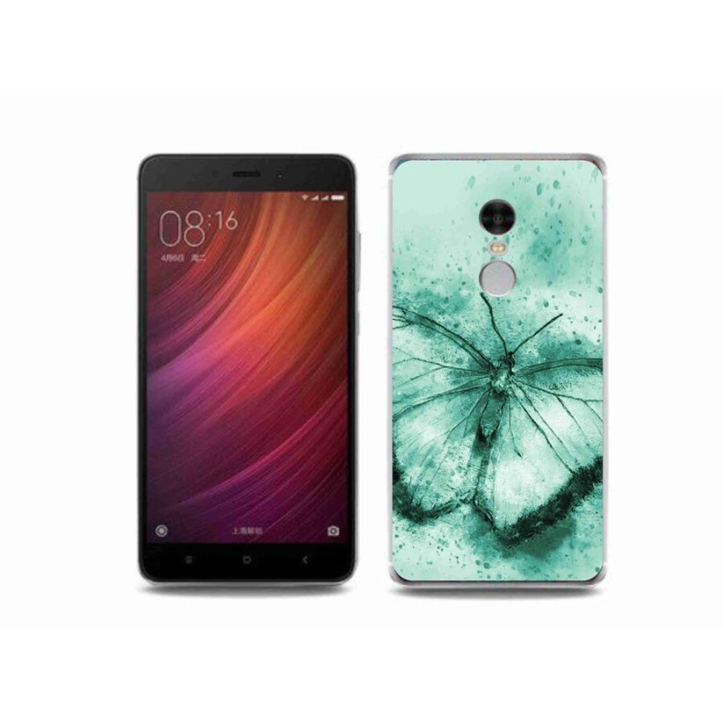 Gél tok mmCase a Xiaomi Redmi Note 4 készülékhez - zöld pillangó